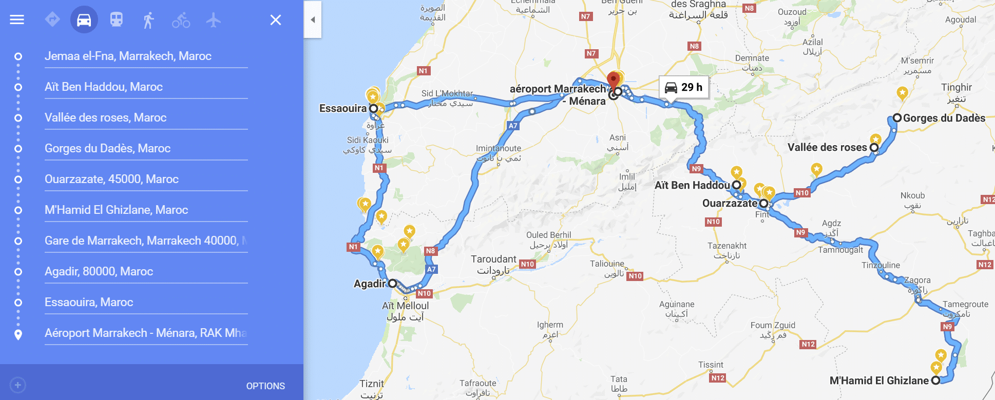 faire un road trip au maroc